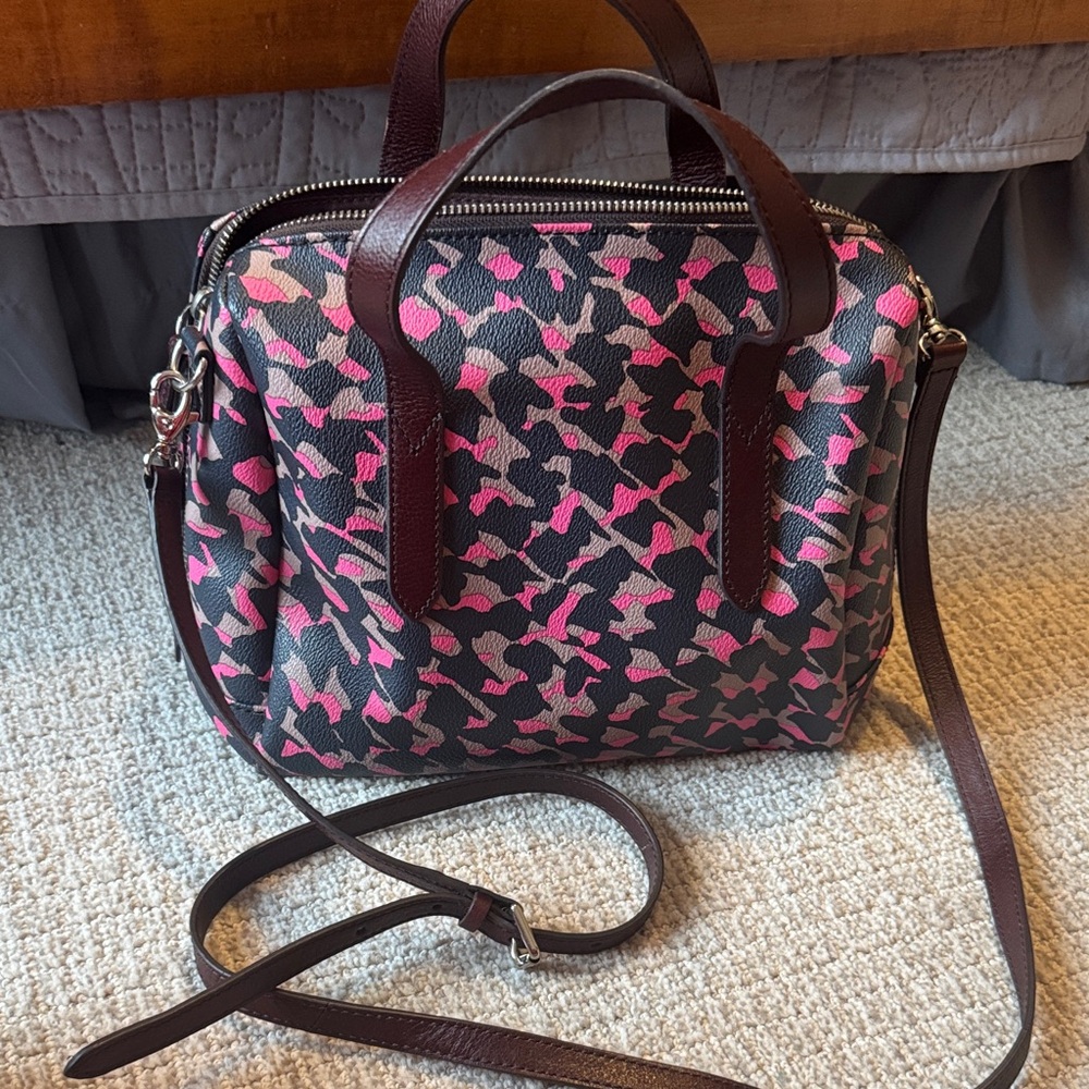 Stylish Pink Patterned Women’s Satchel Bag